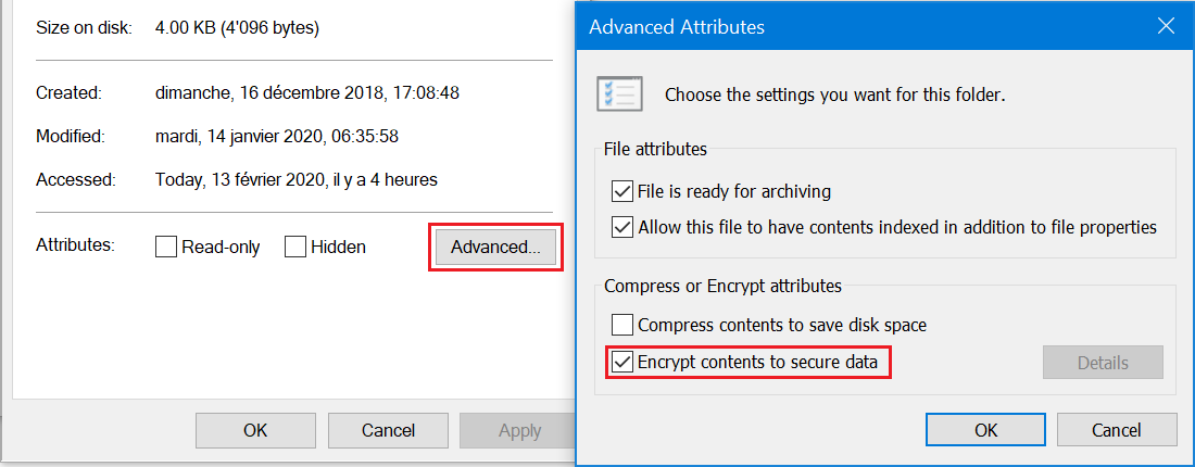 Encrypt contents to secure data