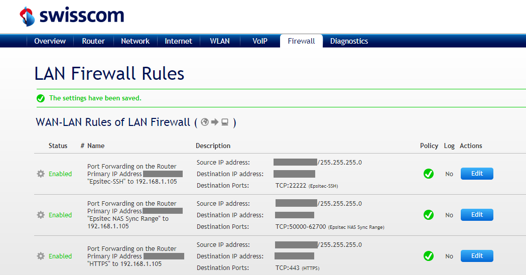 LAN Firewall Rules