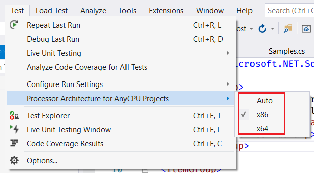 Selecting the Processor Architecture for AnyCPU Projects